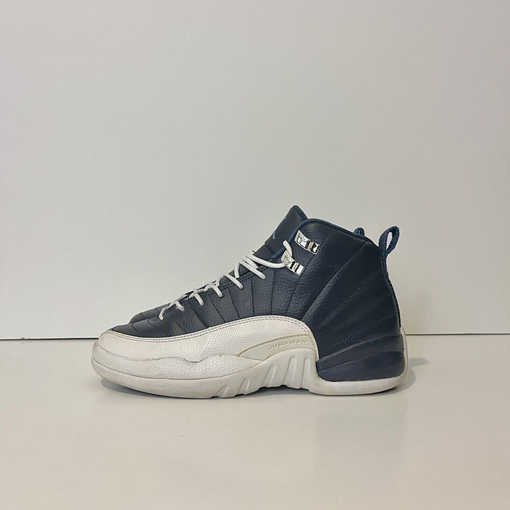 2012 Nike Air Jordan 12 XII GS Obsidian Blue Navy Wht French 153265 410 Sz 5Y